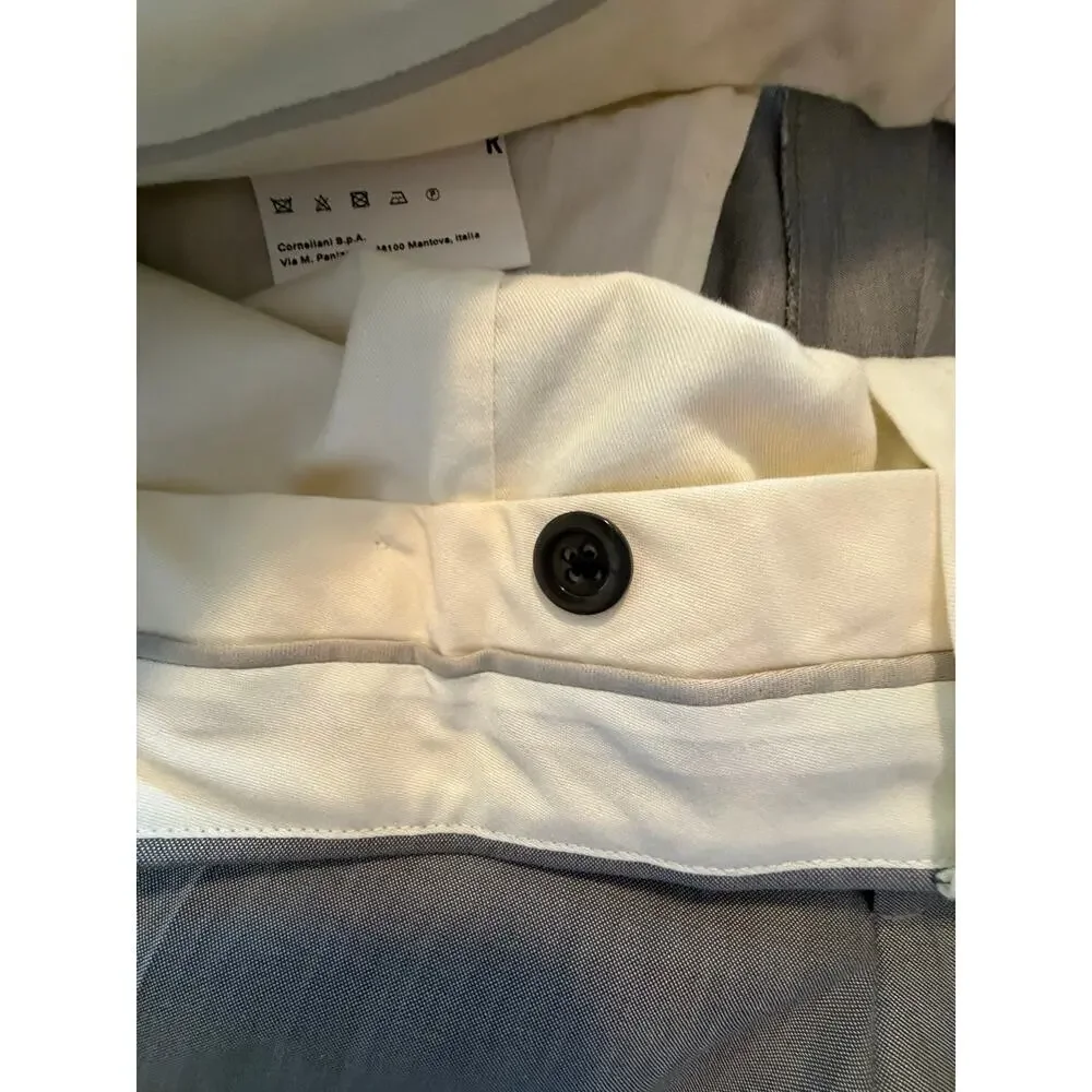 CC Collection Corneliani Gray Virgin Wool Silk Dress Pants Trousers NWT IT 50